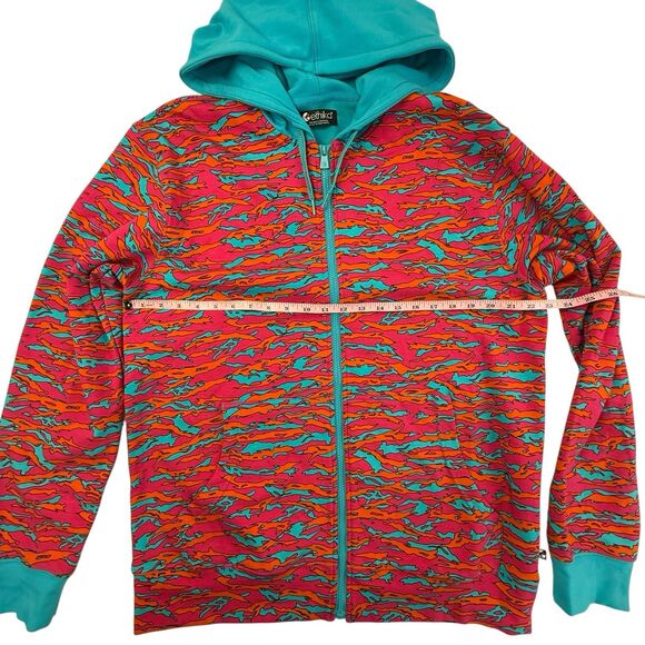 Ethika Abstract Camo Full Zip Hoodie Men XL Pink Orange Blue Full Zip Jacket - Picture 11 of 14
